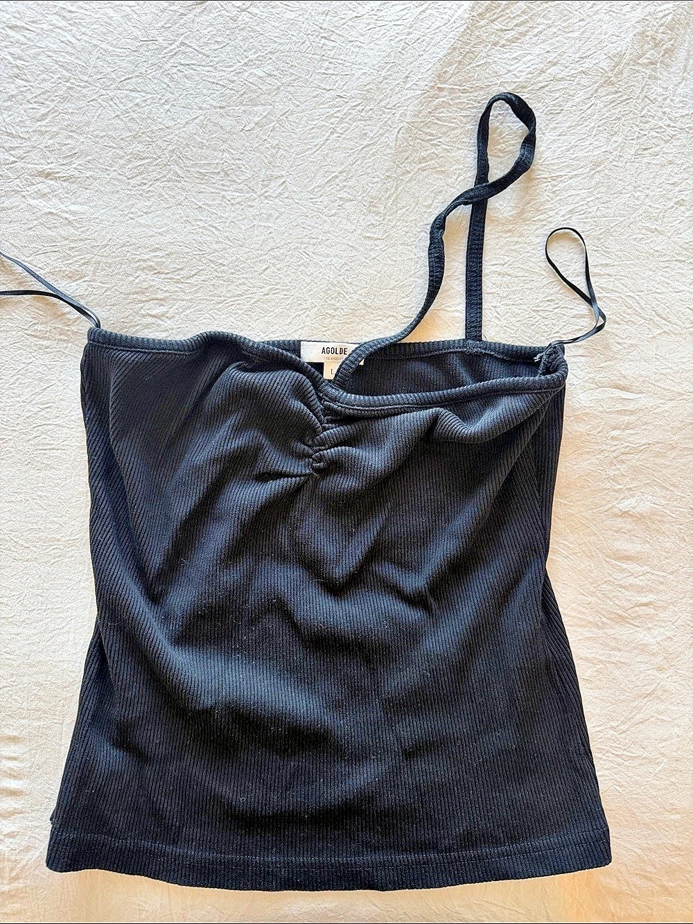 AGOLDE Ester Twist Tank Black Camisole Large